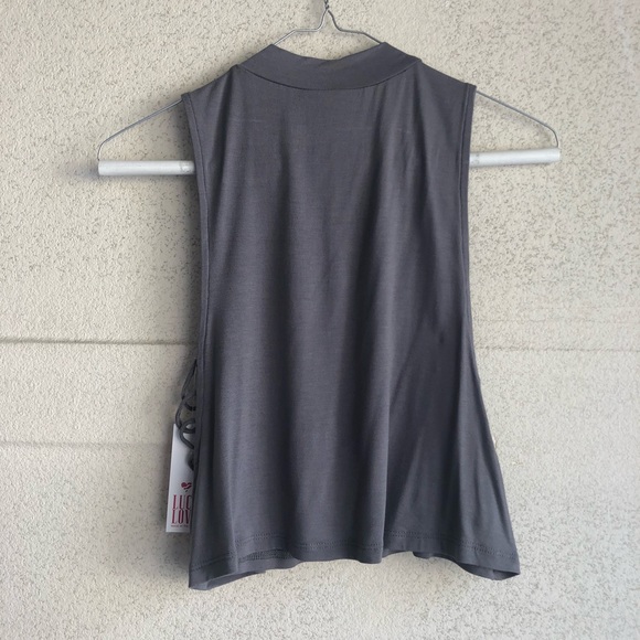 Women’s Gray Crop Top - Picture 2 of 3
